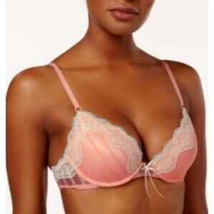 Heidi by Heidi Klum Fit Mesh Lace Custom Lift Push-Up Bra H29-1168B Size 34D